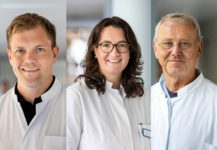 Die Referentin: Chefarzt Priv.-Doz. Dr. Fabian Gilbert, Prof. Viktoria Bogner-Flatz und Prof. Johannes Schwarz (von links).