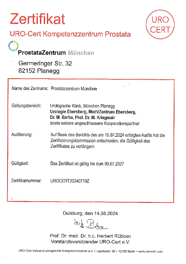 Zertifikat UroZentrum
