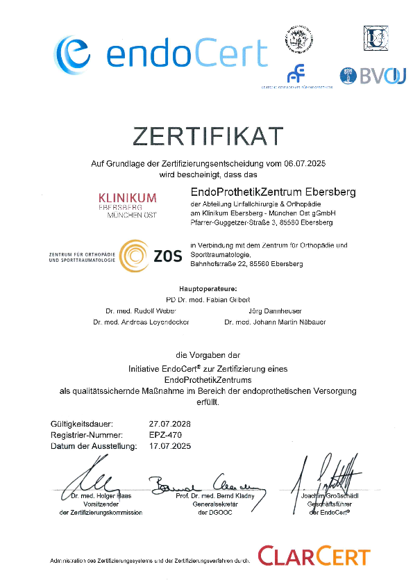 endoCert Zertifikat